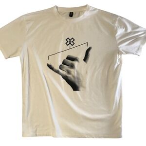 Vintage Y2K X Games Shaka Hand Graphic Tee Mens 2XL White Short Sleeve T-Shirt